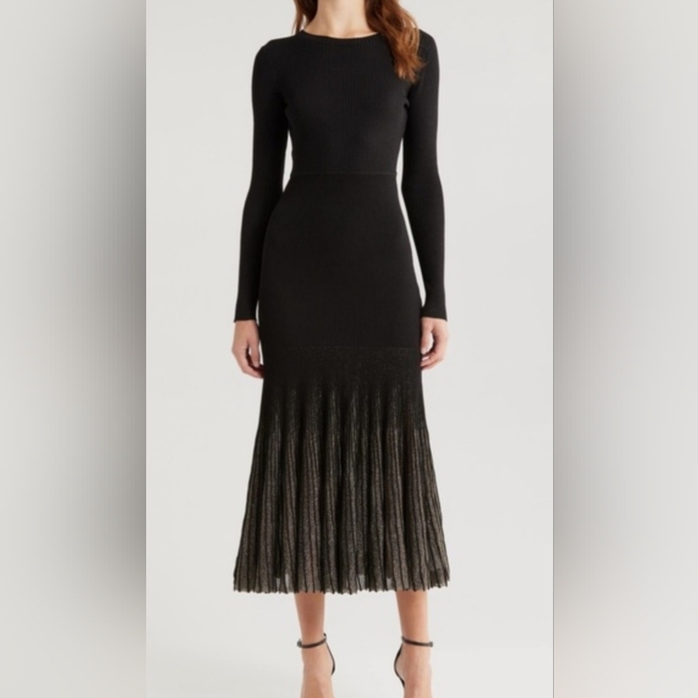 MOON RIVER BLACK SHIMMER MAXI DRESS SIZE MEDIUM